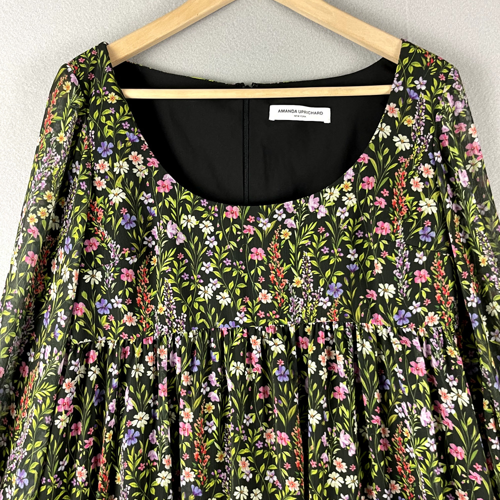 Amanda Uprichard Babydoll Dress Womens Medium Floral Whimsigoth Fairy READ - Picture 2 of 16